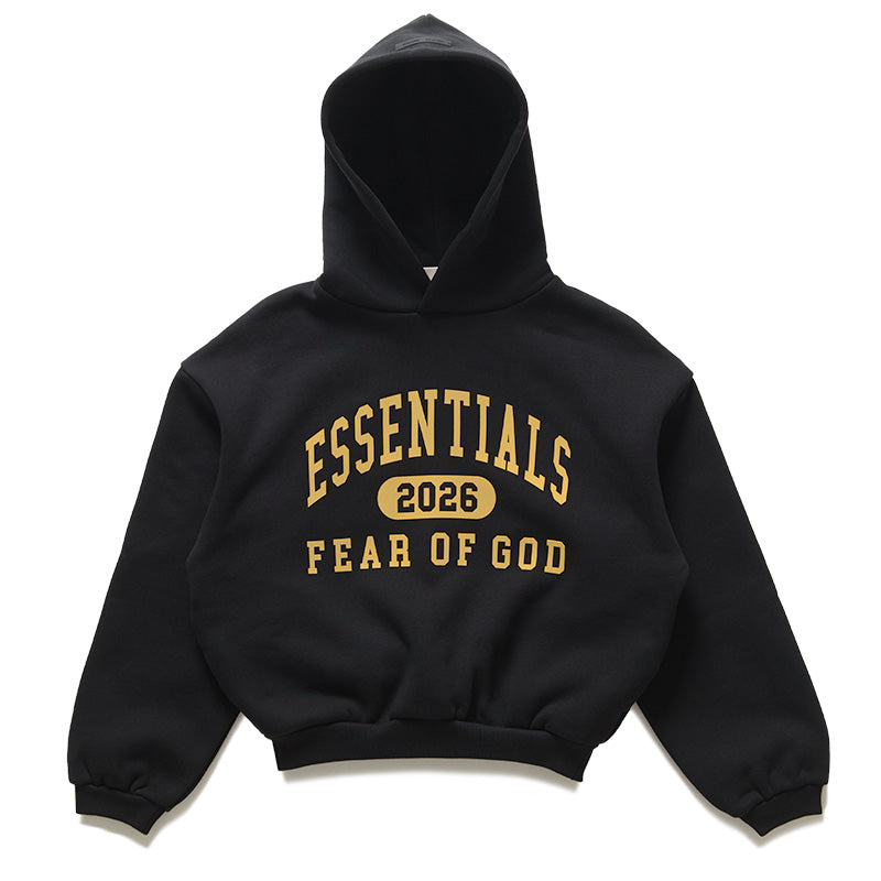Kids Fear Of God Essentials Classic Hoodie - Vintage Black